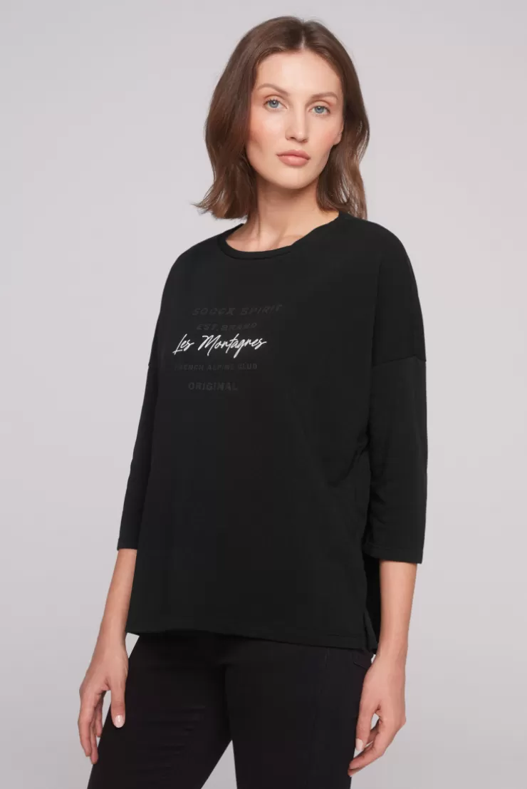 CAMP DAVID & SOCCX Sweatshirt mit tonigen Rubber Prints black Best Sale