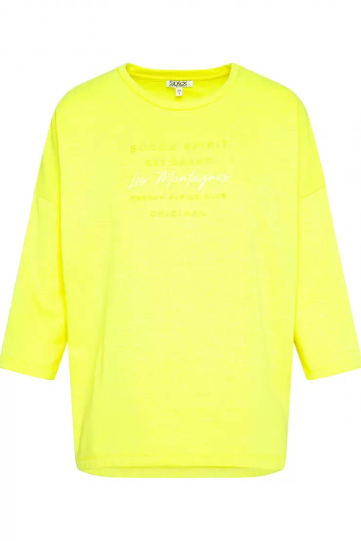 CAMP DAVID & SOCCX Sweatshirt mit tonigen Rubber Prints yellow lime yellowlime Clearance