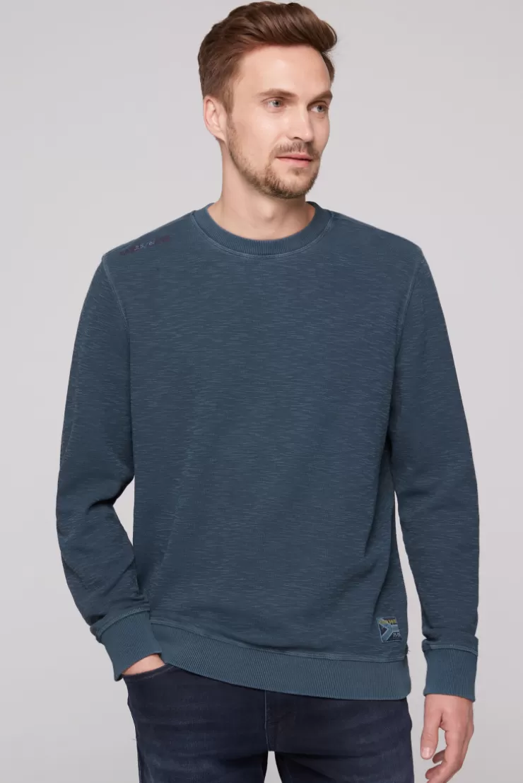 CAMP DAVID & SOCCX Sweatshirt mit Used-Waschung blue navy bluenavy Cheap