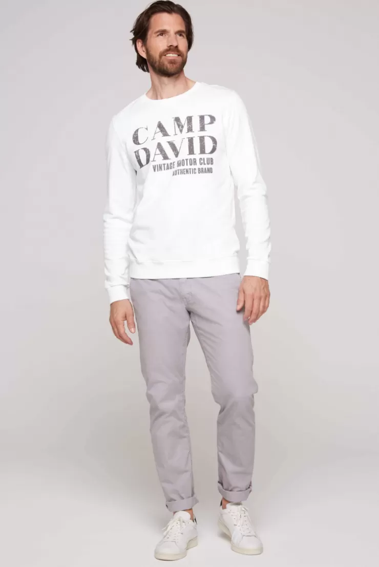 CAMP DAVID & SOCCX Sweatshirt mit Vintage Print opticwhite Discount