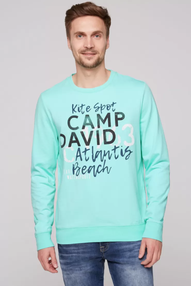 CAMP DAVID & SOCCX Sweatshirt mit Wording Print aqua green | M aquagreen Hot