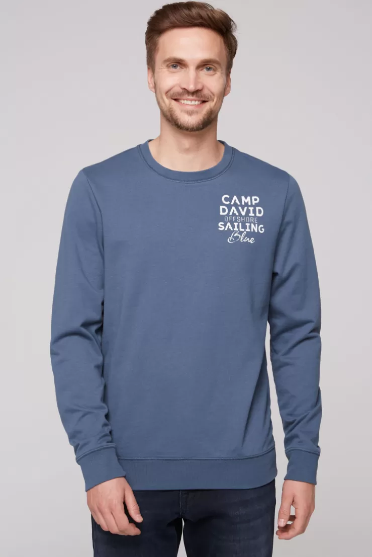 CAMP DAVID & SOCCX Sweatshirt mit Wording Print blue haze | S bluehaze Cheap