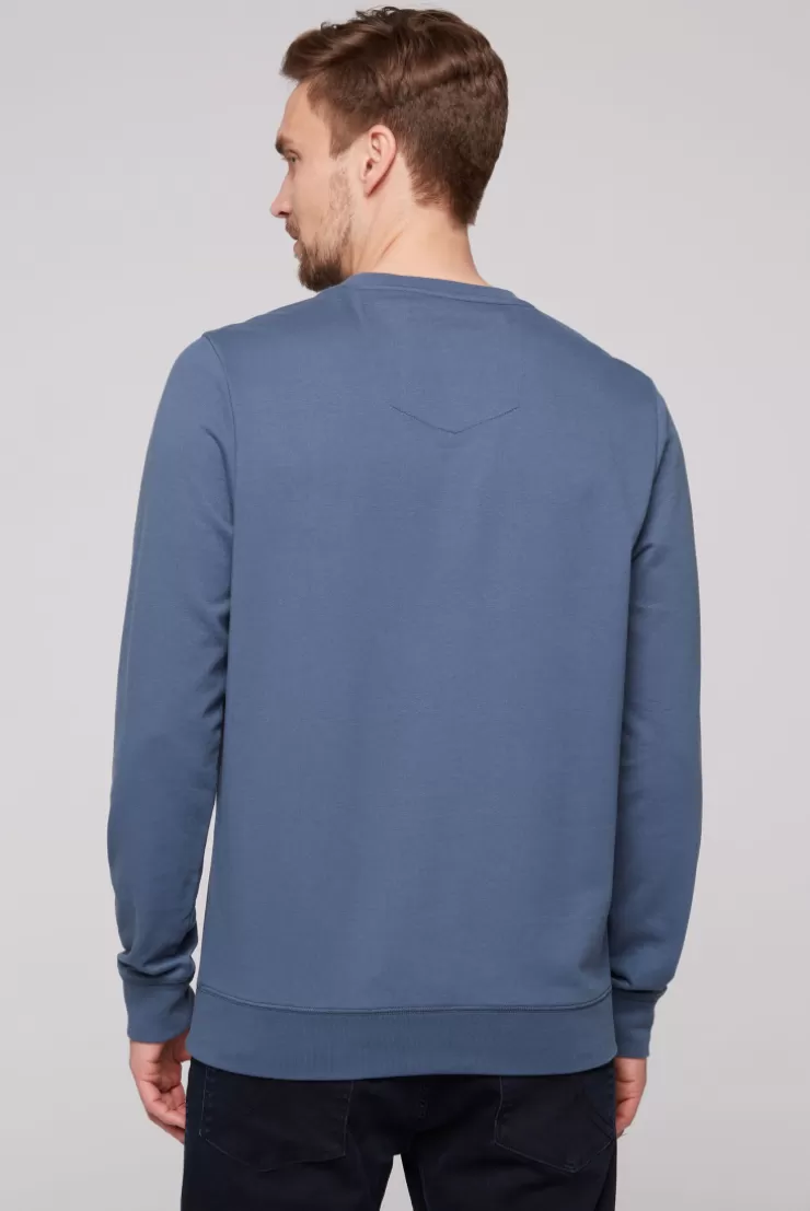 CAMP DAVID & SOCCX Sweatshirt mit Wording Print blue haze | S bluehaze Cheap