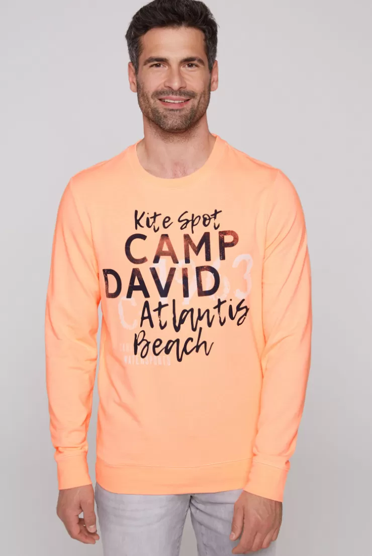 CAMP DAVID & SOCCX Sweatshirt mit Wording Print speed orange speedorange Cheap