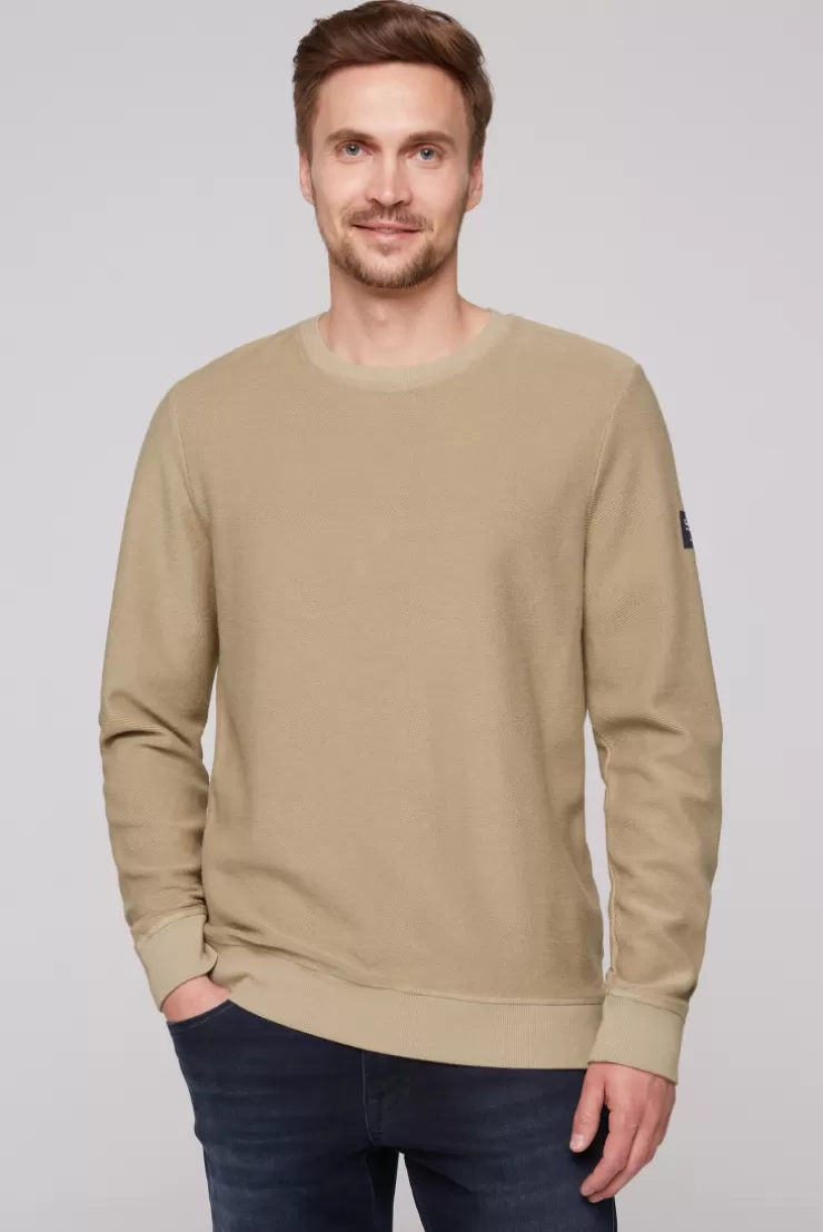 CAMP DAVID & SOCCX Sweatshirt Reversed mit Patch-Print tan Store