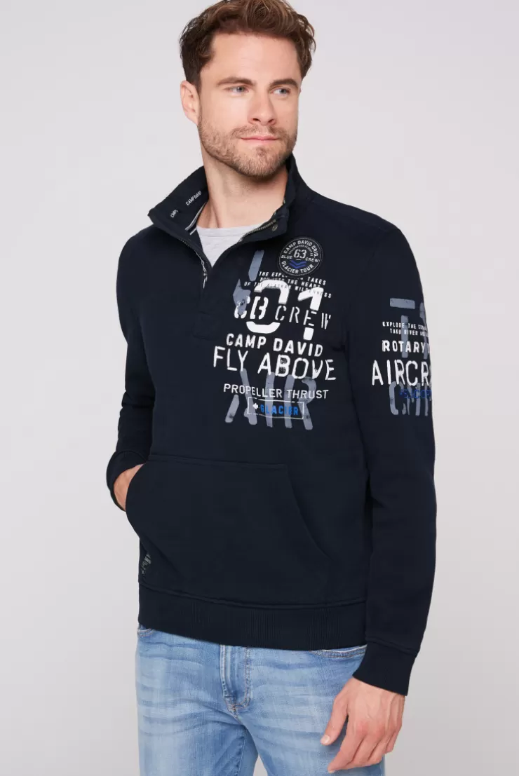 CAMP DAVID & SOCCX Troyer-Sweatshirt mit Artworks blue navy bluenavy Best