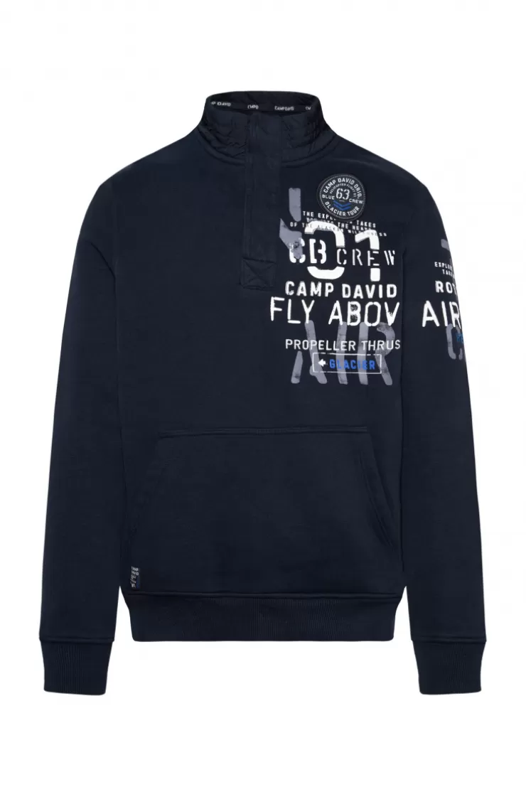 CAMP DAVID & SOCCX Troyer-Sweatshirt mit Artworks blue navy bluenavy Best