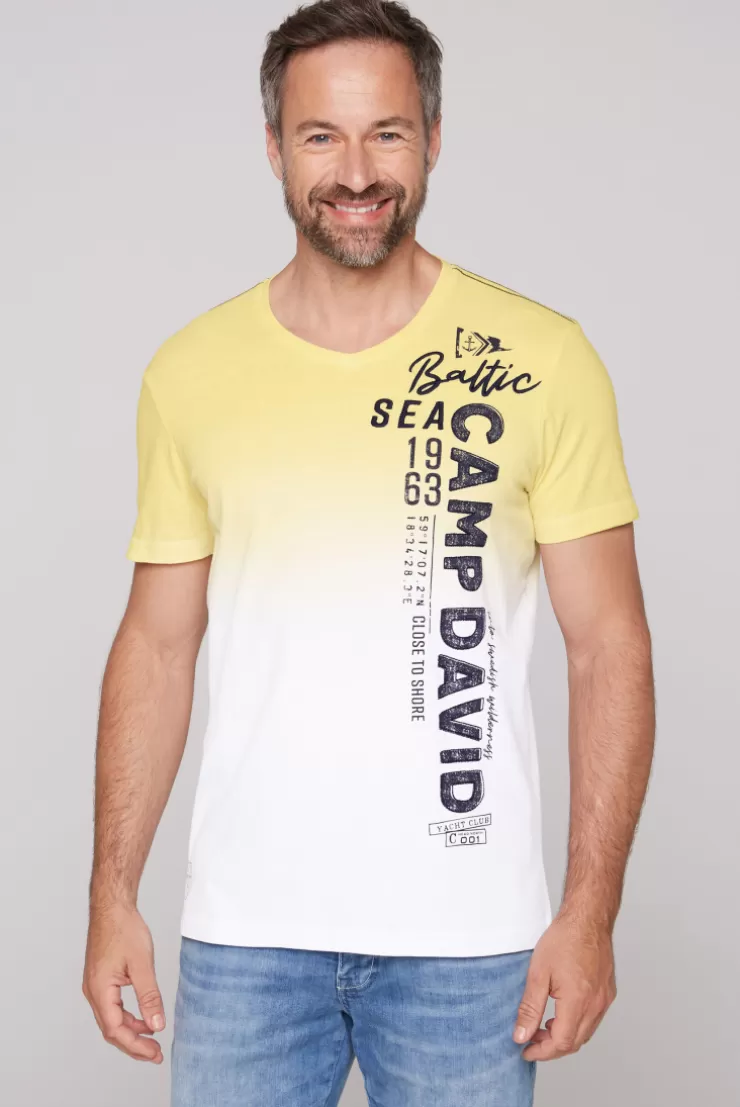 CAMP DAVID & SOCCX T-Shirt Dip Dye mit senkrechtem Logo Artwork light lime lightlime Outlet
