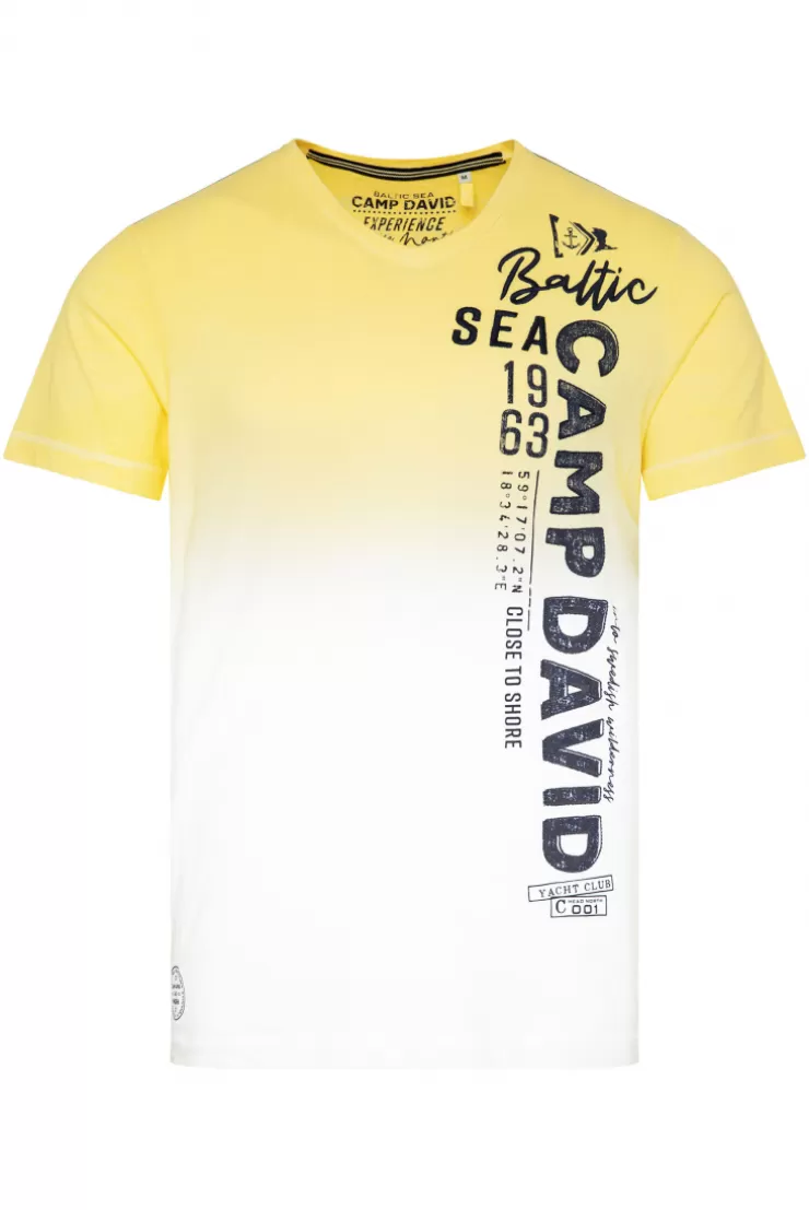 CAMP DAVID & SOCCX T-Shirt Dip Dye mit senkrechtem Logo Artwork light lime lightlime Outlet