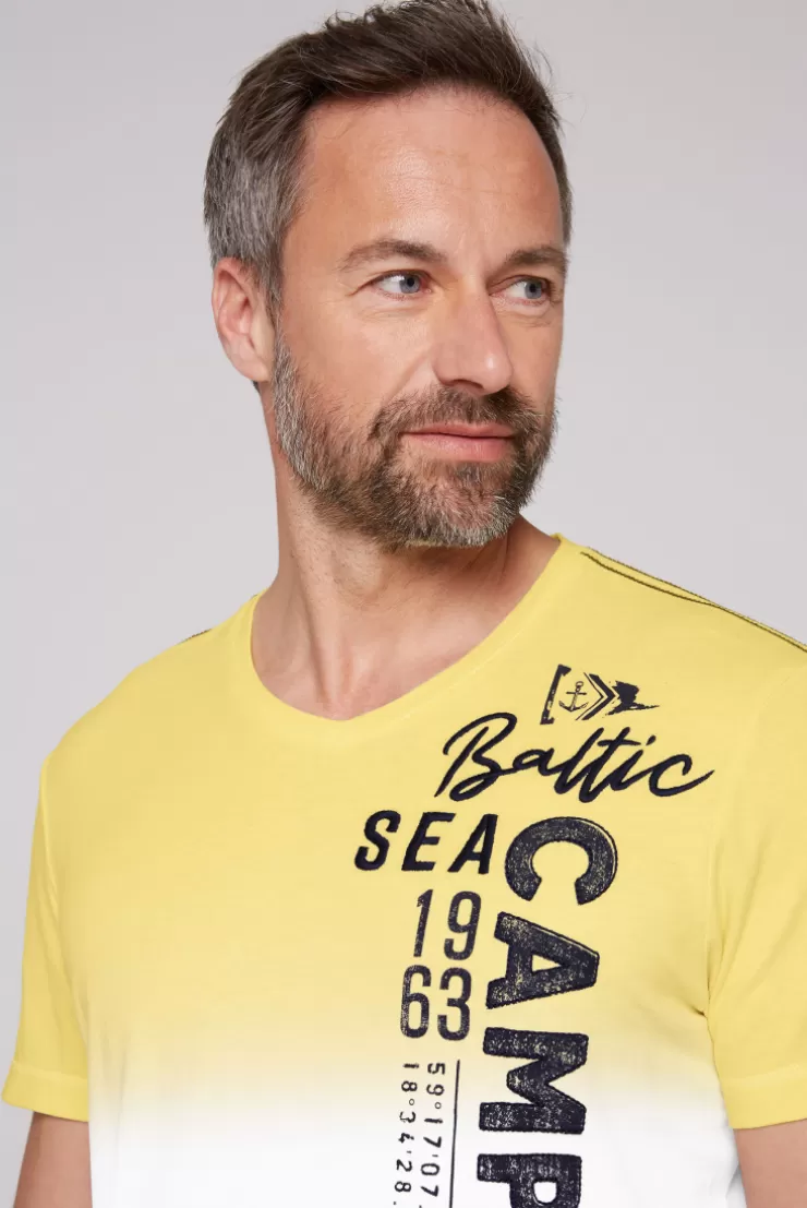 CAMP DAVID & SOCCX T-Shirt Dip Dye mit senkrechtem Logo Artwork light lime lightlime Outlet