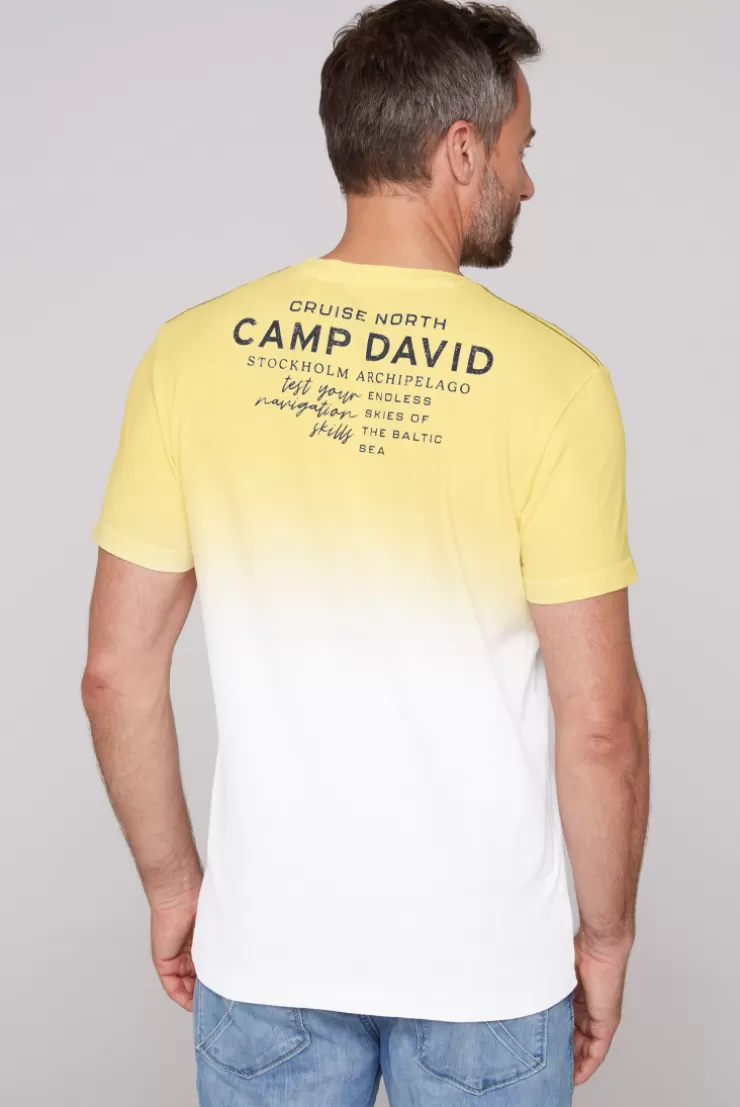 CAMP DAVID & SOCCX T-Shirt Dip Dye mit senkrechtem Logo Artwork light lime lightlime Outlet