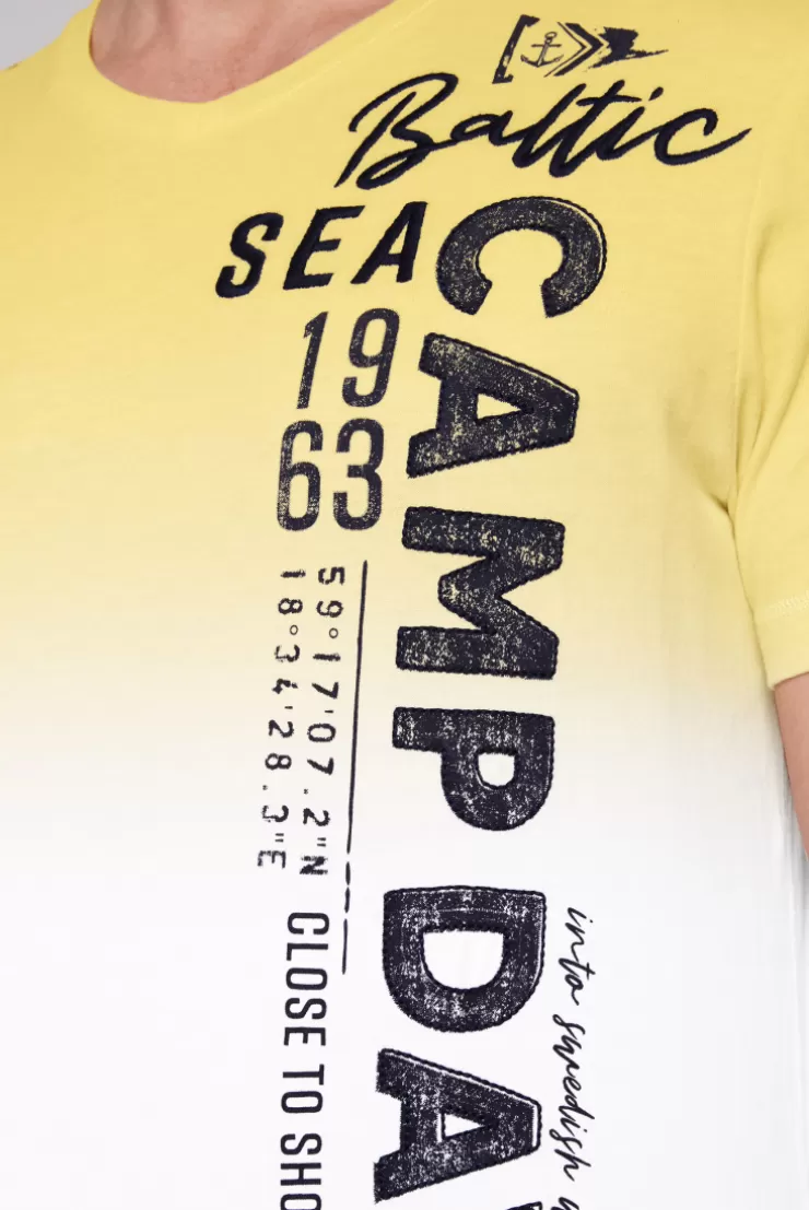 CAMP DAVID & SOCCX T-Shirt Dip Dye mit senkrechtem Logo Artwork light lime lightlime Outlet