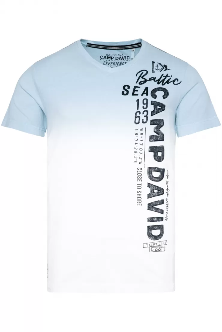 CAMP DAVID & SOCCX T-Shirt Dip Dye mit senkrechtem Logo Artwork summer blue summerblue Best Sale