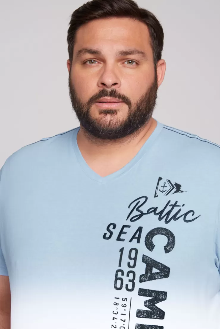 CAMP DAVID & SOCCX T-Shirt Dip Dye mit senkrechtem Logo Artwork summer blue summerblue Best Sale