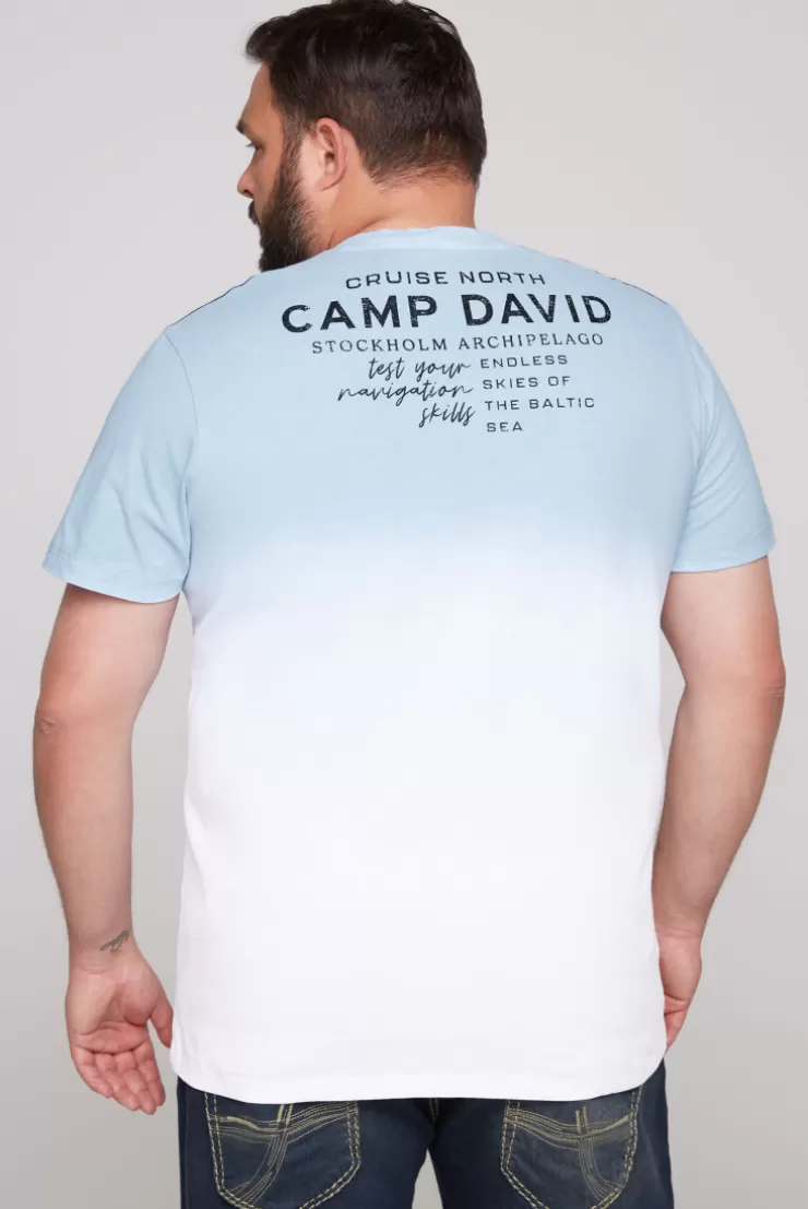 CAMP DAVID & SOCCX T-Shirt Dip Dye mit senkrechtem Logo Artwork summer blue summerblue Best Sale