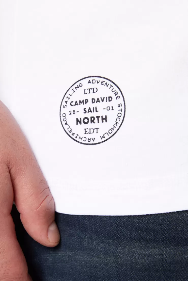 CAMP DAVID & SOCCX T-Shirt Dip Dye mit senkrechtem Logo Artwork summer blue summerblue Best Sale
