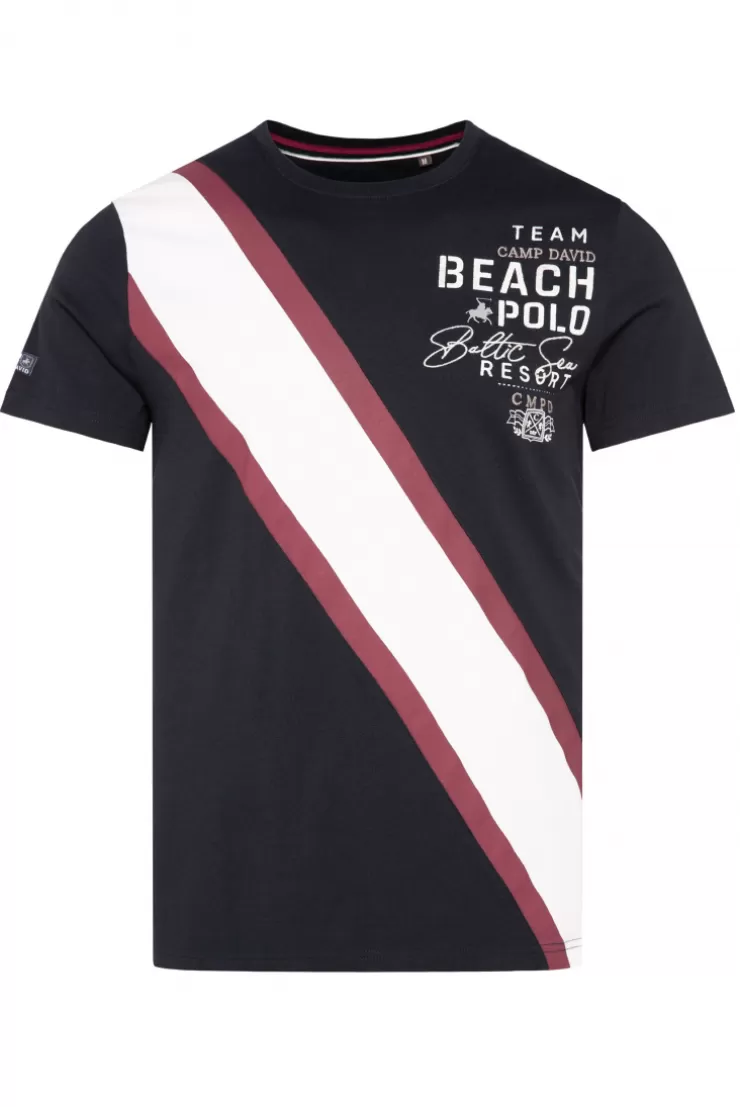 CAMP DAVID & SOCCX T-Shirt mit Color-Blocking und Artwork blue navy bluenavy Outlet