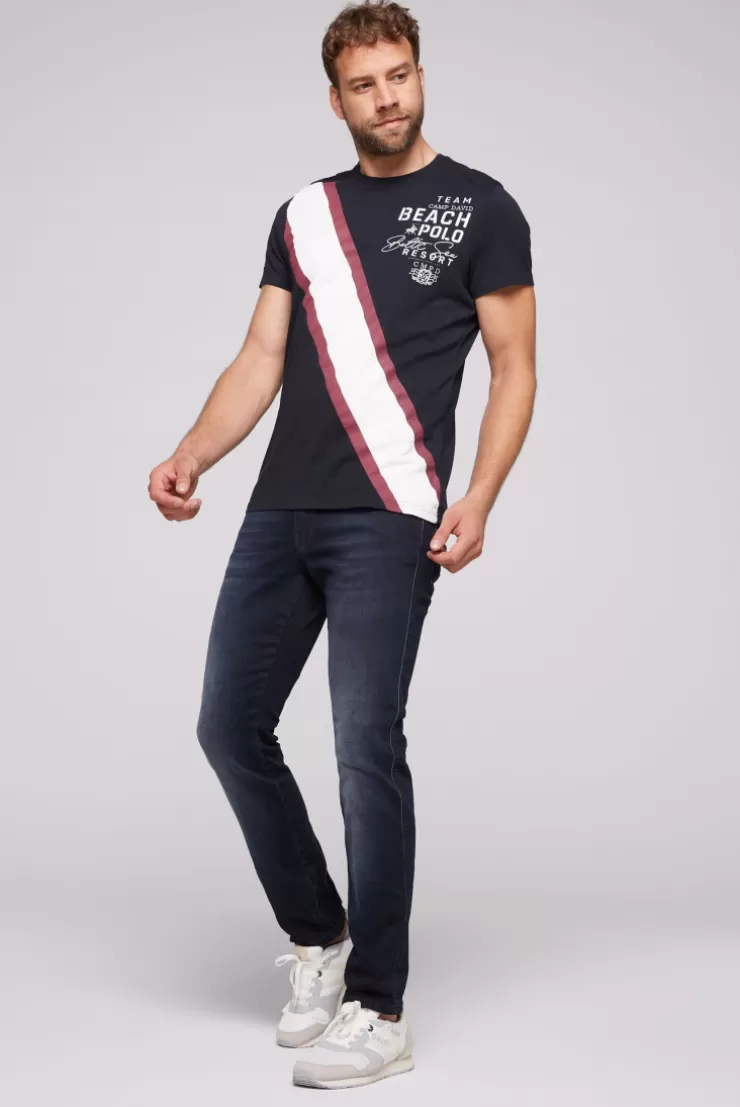 CAMP DAVID & SOCCX T-Shirt mit Color-Blocking und Artwork blue navy bluenavy Outlet