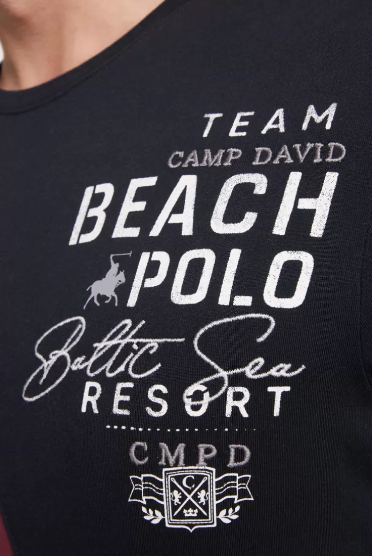 CAMP DAVID & SOCCX T-Shirt mit Color-Blocking und Artwork blue navy bluenavy Outlet