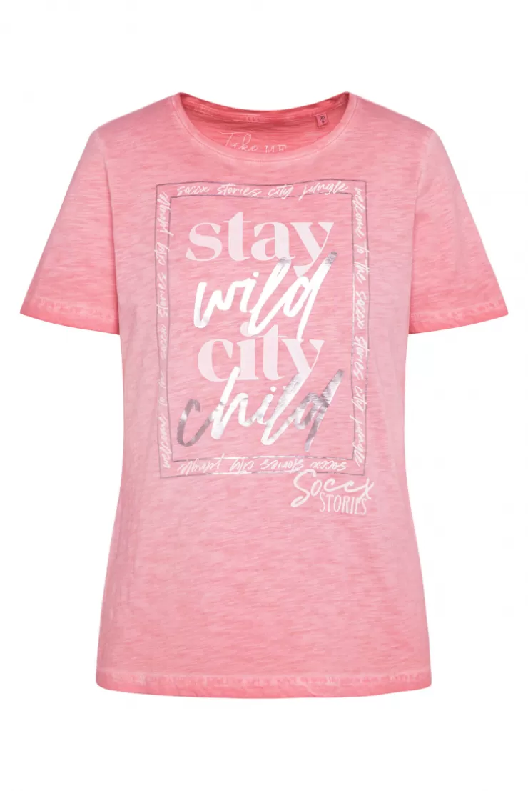 CAMP DAVID & SOCCX T-Shirt mit Folienprint sunrise Outlet