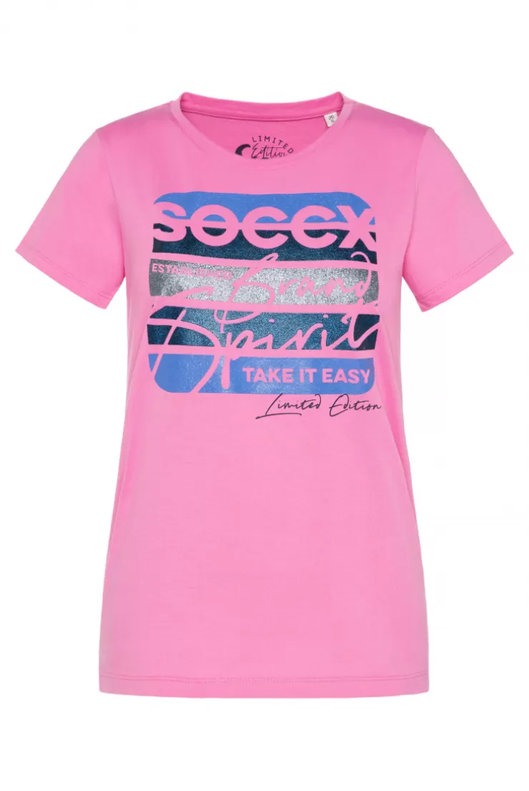 CAMP DAVID & SOCCX T-Shirt mit Logo Print pink punch pinkpunch Cheap