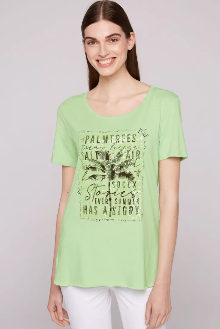 CAMP DAVID & SOCCX T-Shirt mit Pailletten-Artwork light green lightgreen Sale