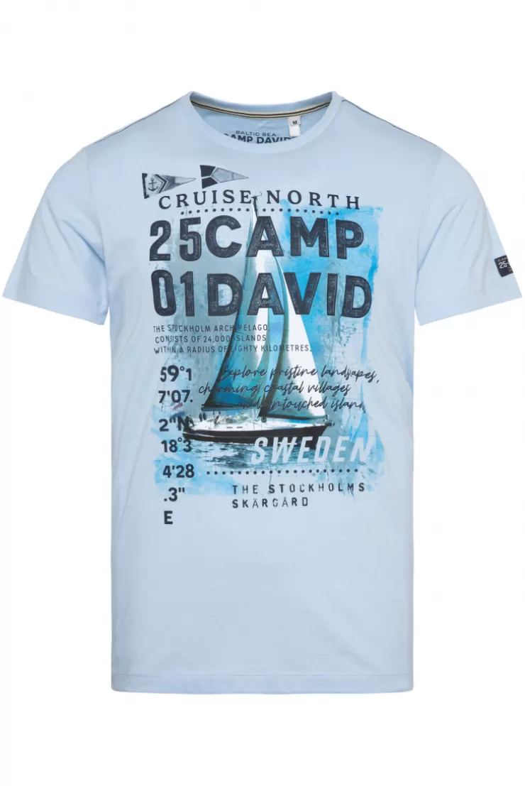 CAMP DAVID & SOCCX T-Shirt mit Photoprint summer blue summerblue Fashion