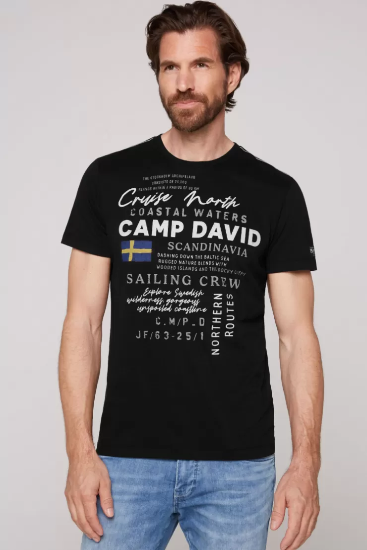 CAMP DAVID & SOCCX T-Shirt mit Print Artwork black Discount