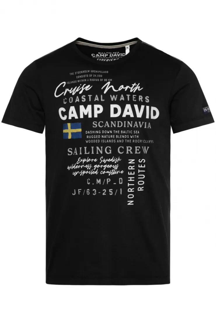 CAMP DAVID & SOCCX T-Shirt mit Print Artwork black Discount