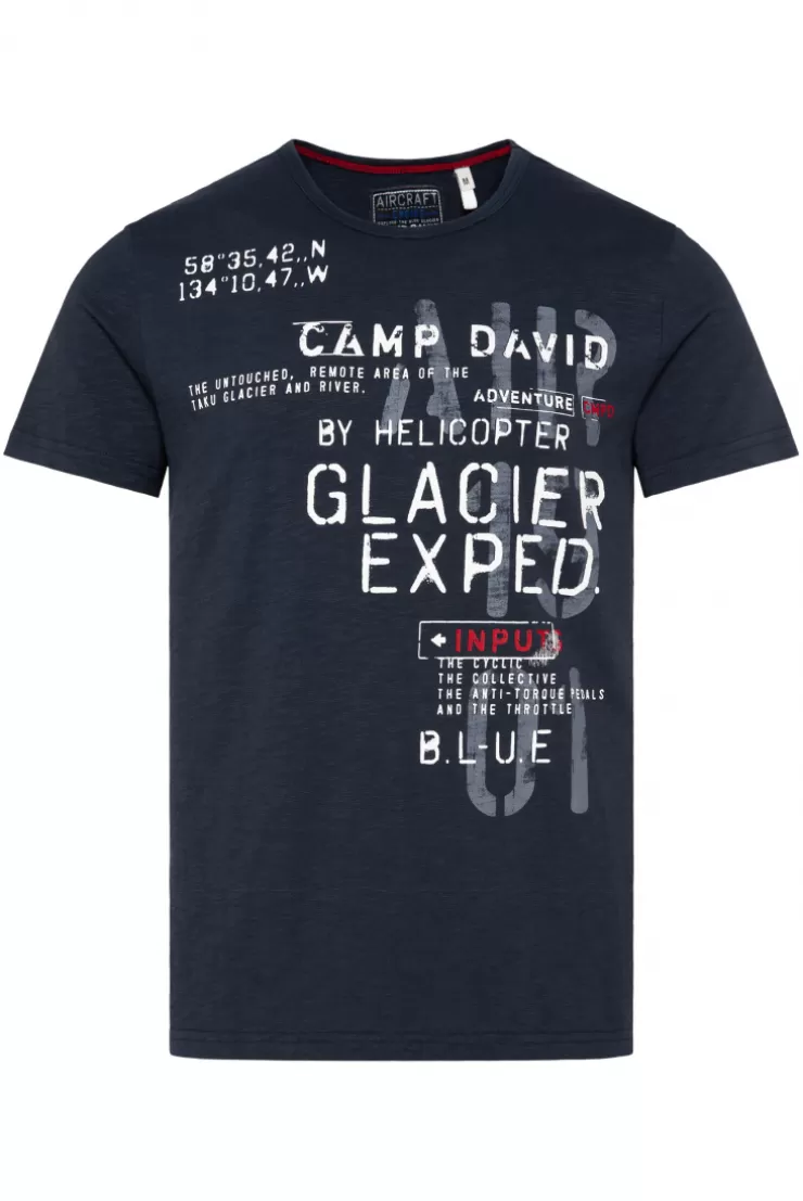 CAMP DAVID & SOCCX T-Shirt mit Print im Used Look blue navy bluenavy Discount