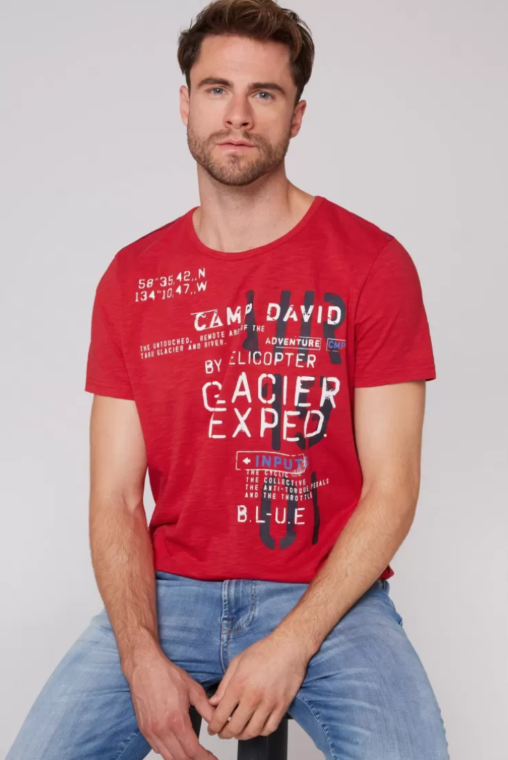 CAMP DAVID & SOCCX T-Shirt mit Print im Used Look flight red flightred Hot