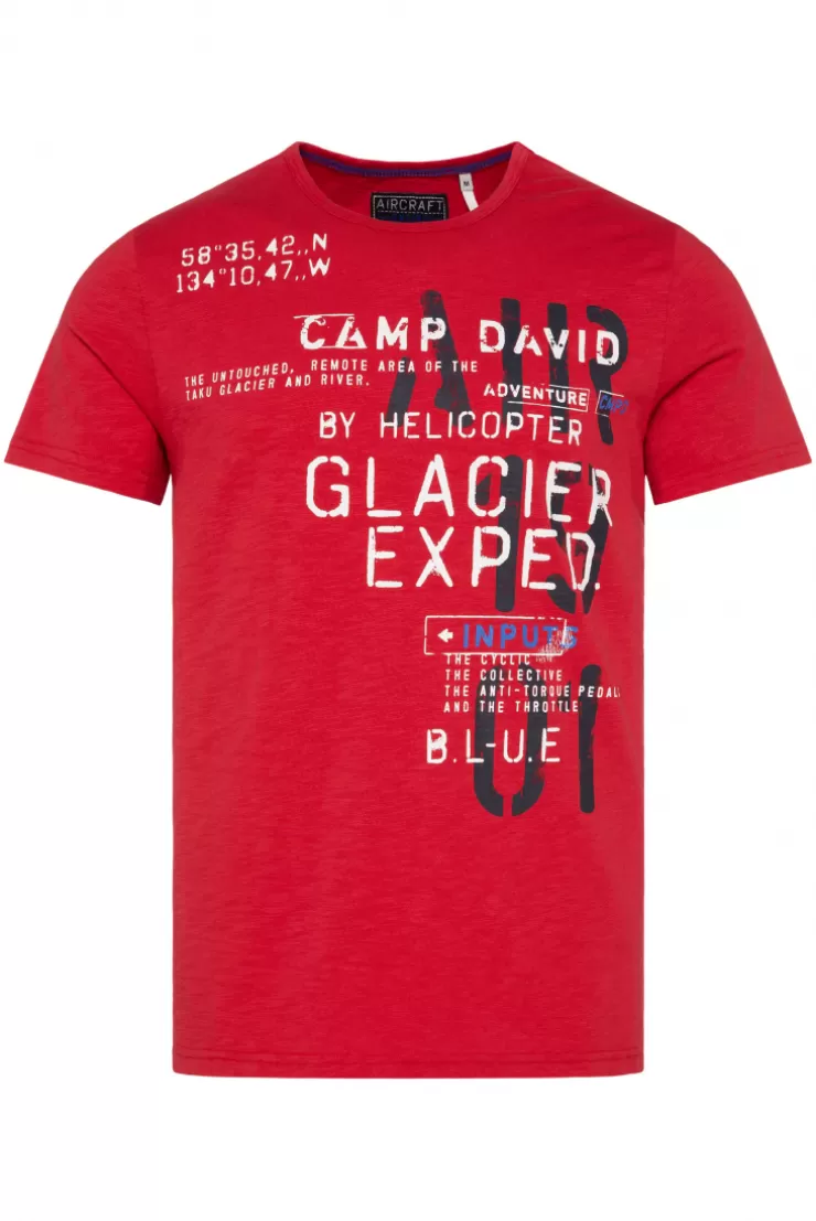 CAMP DAVID & SOCCX T-Shirt mit Print im Used Look flight red flightred Hot