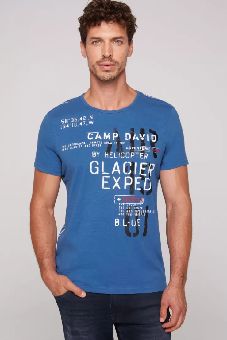 CAMP DAVID & SOCCX T-Shirt mit Print im Used Look strong blue strongblue Sale