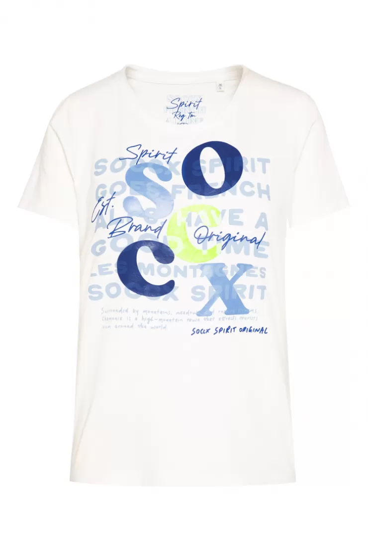 CAMP DAVID & SOCCX T-Shirt mit Rundhalsausschnitt und Print ivory Hot