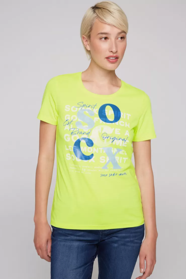 CAMP DAVID & SOCCX T-Shirt mit Rundhalsausschnitt und Print yellow lime yellowlime New