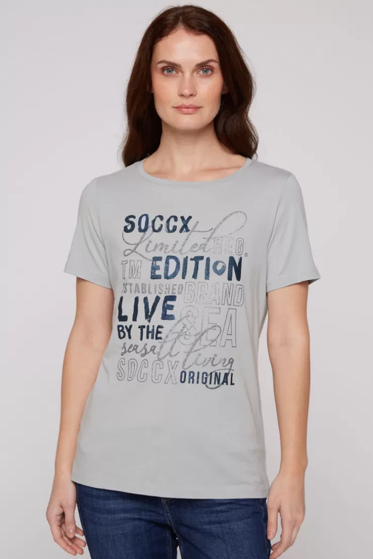 CAMP DAVID & SOCCX T-Shirt mit U-Boot-Ausschnitt cozy blue | M cozyblue Clearance