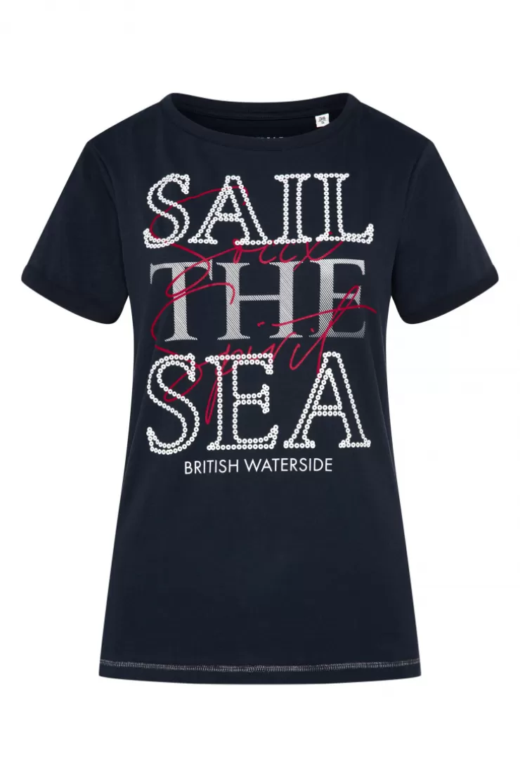 CAMP DAVID & SOCCX T-Shirt mit U-Boot-Ausschnitt und Glossy-Pailletten-Print blue navy bluenavy Flash Sale