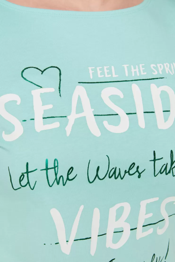 CAMP DAVID & SOCCX T-Shirt mit U-Boot-Ausschnitt und Wording Print flash aqua | S flashaqua Outlet