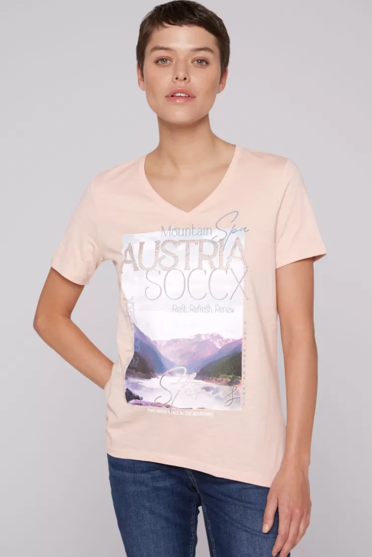 CAMP DAVID & SOCCX T-Shirt mit V-Ausschnitt und Photoprint rose blush roseblush Shop