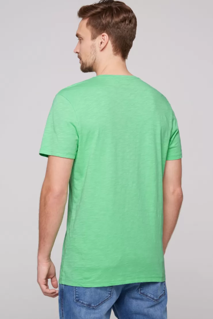 CAMP DAVID & SOCCX T-Shirt mit V-Neck und Print Artwork regatta green | S regattagreen Online