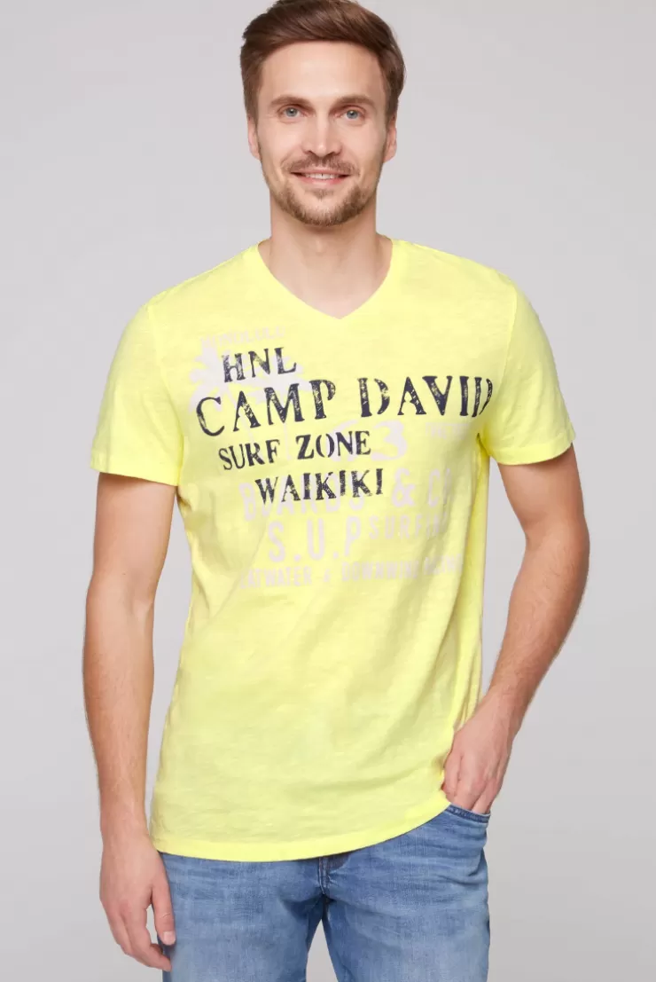 CAMP DAVID & SOCCX T-Shirt mit V-Neck und Print Artwork | S sunlight Clearance