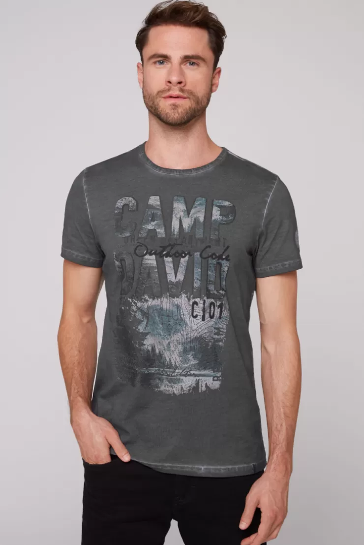 CAMP DAVID & SOCCX T-Shirt Oil Dyed mit Photoprint granite Fashion