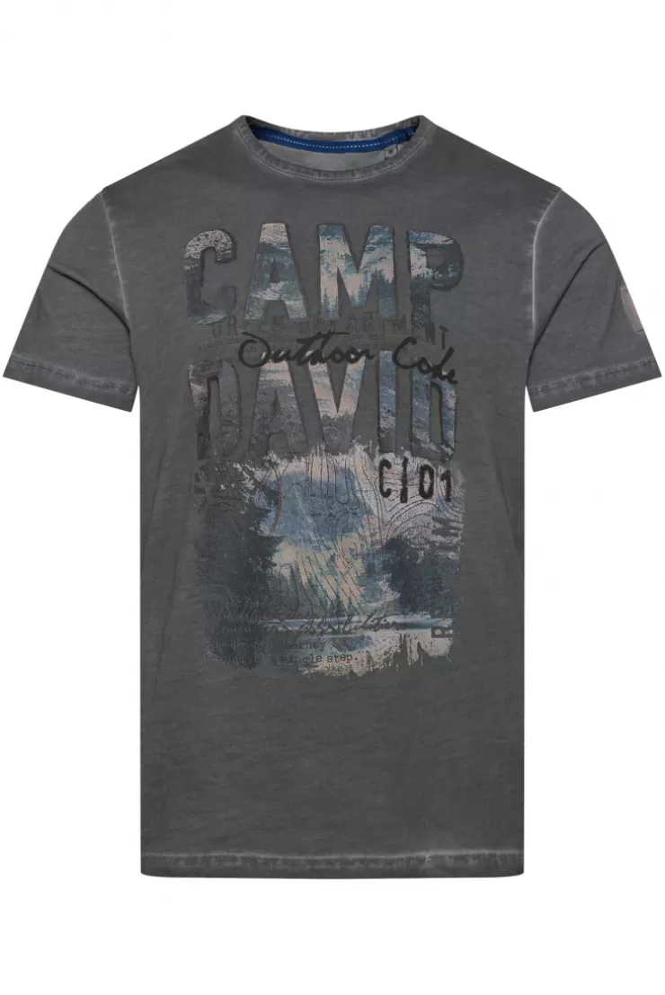 CAMP DAVID & SOCCX T-Shirt Oil Dyed mit Photoprint granite Fashion