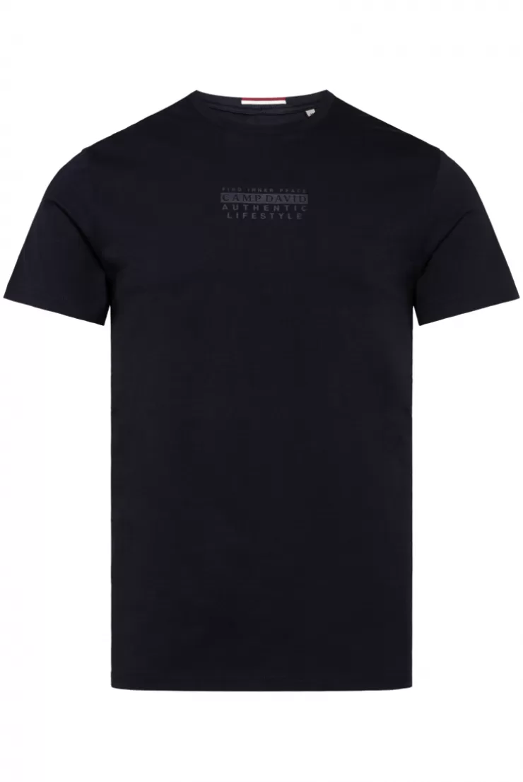 CAMP DAVID & SOCCX T-Shirt Rundhals mit Logo Print blue navy bluenavy Fashion