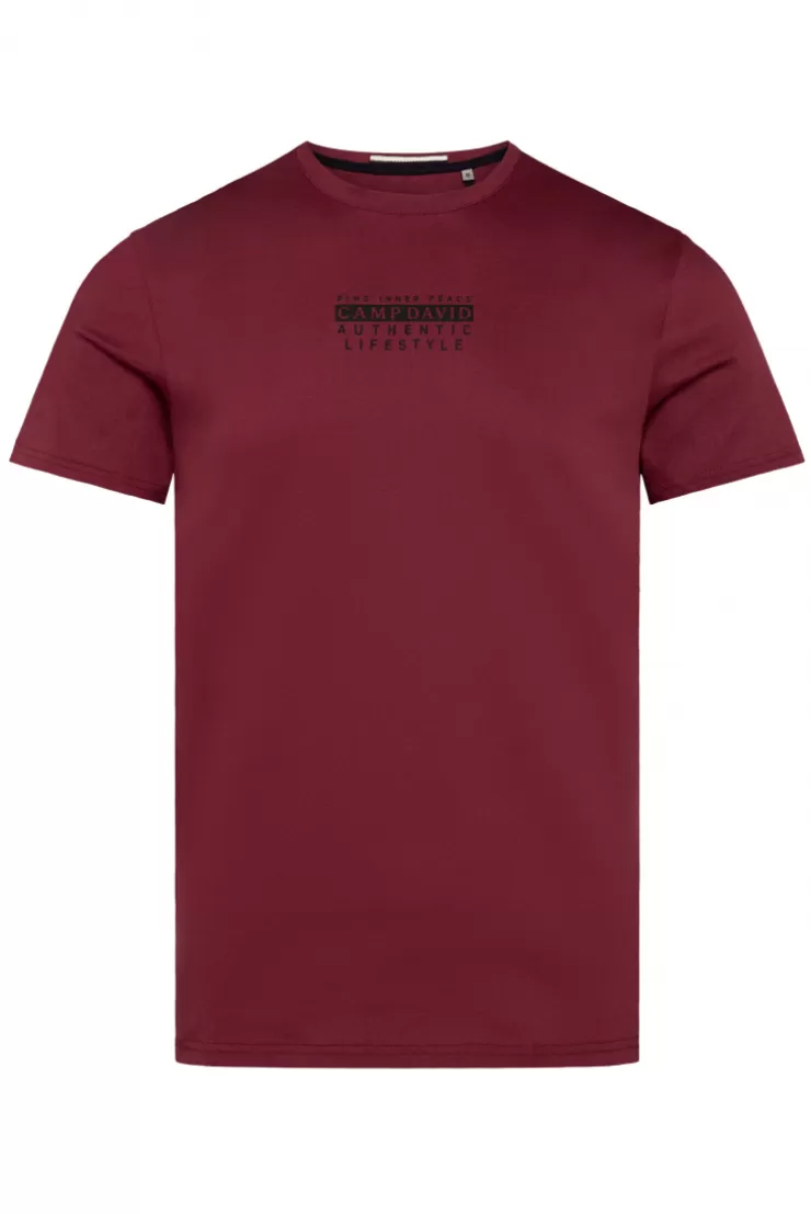 CAMP DAVID & SOCCX T-Shirt Rundhals mit Logo Print burgundy Best Sale