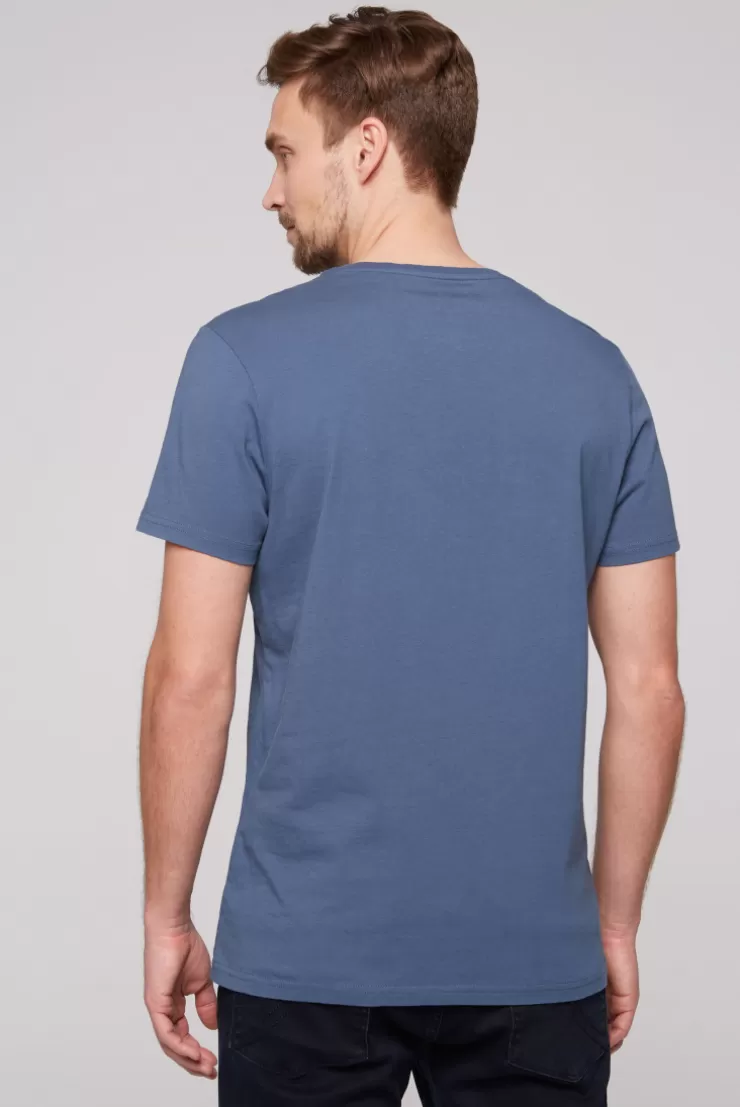 CAMP DAVID & SOCCX T-Shirt Rundhals mit Used Print blue haze | S bluehaze Shop