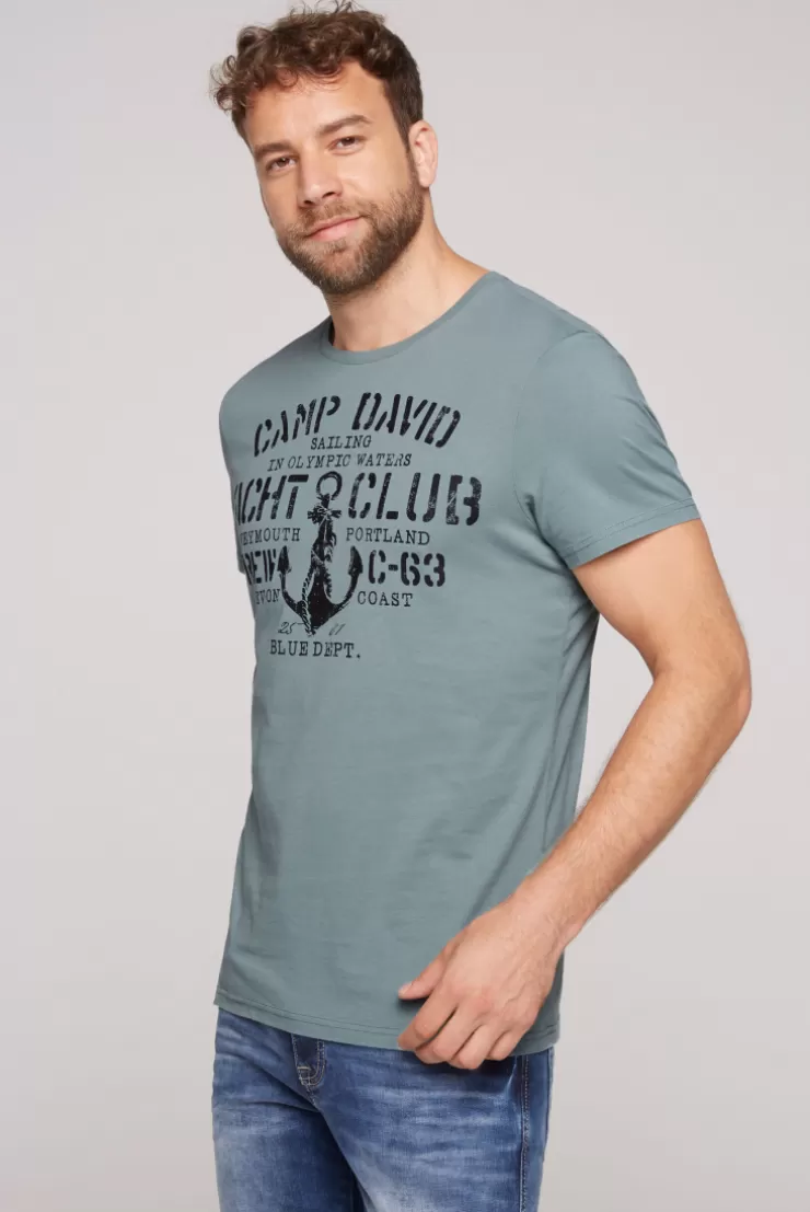 CAMP DAVID & SOCCX T-Shirt Rundhals mit Used Print grey green | S greygreen Best