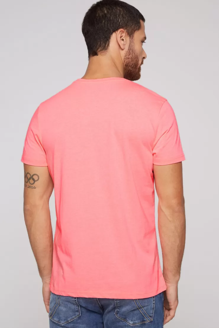 CAMP DAVID & SOCCX T-Shirt Rundhals mit Used Print neon pink | S neonpink Discount