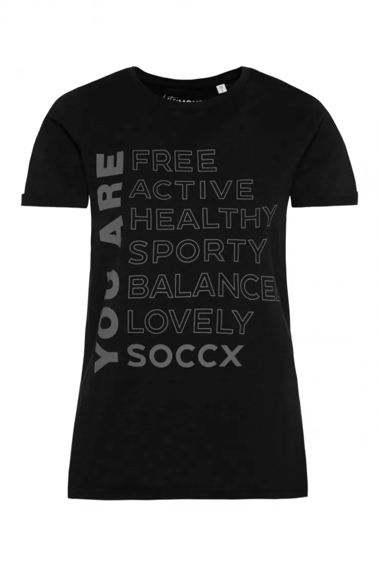 CAMP DAVID & SOCCX T-Shirt Rundhals mit Wording Print black Outlet