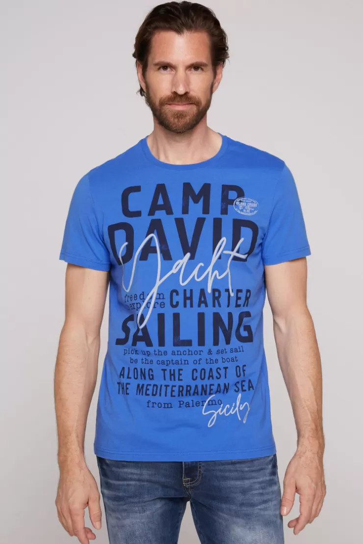 CAMP DAVID & SOCCX T-Shirt Rundhals mit Yacht Print deep sky | S deepsky Sale